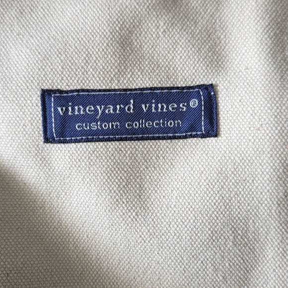 Vineyard Vines Tan and Red Canvas Tote - Picture 3 of 5